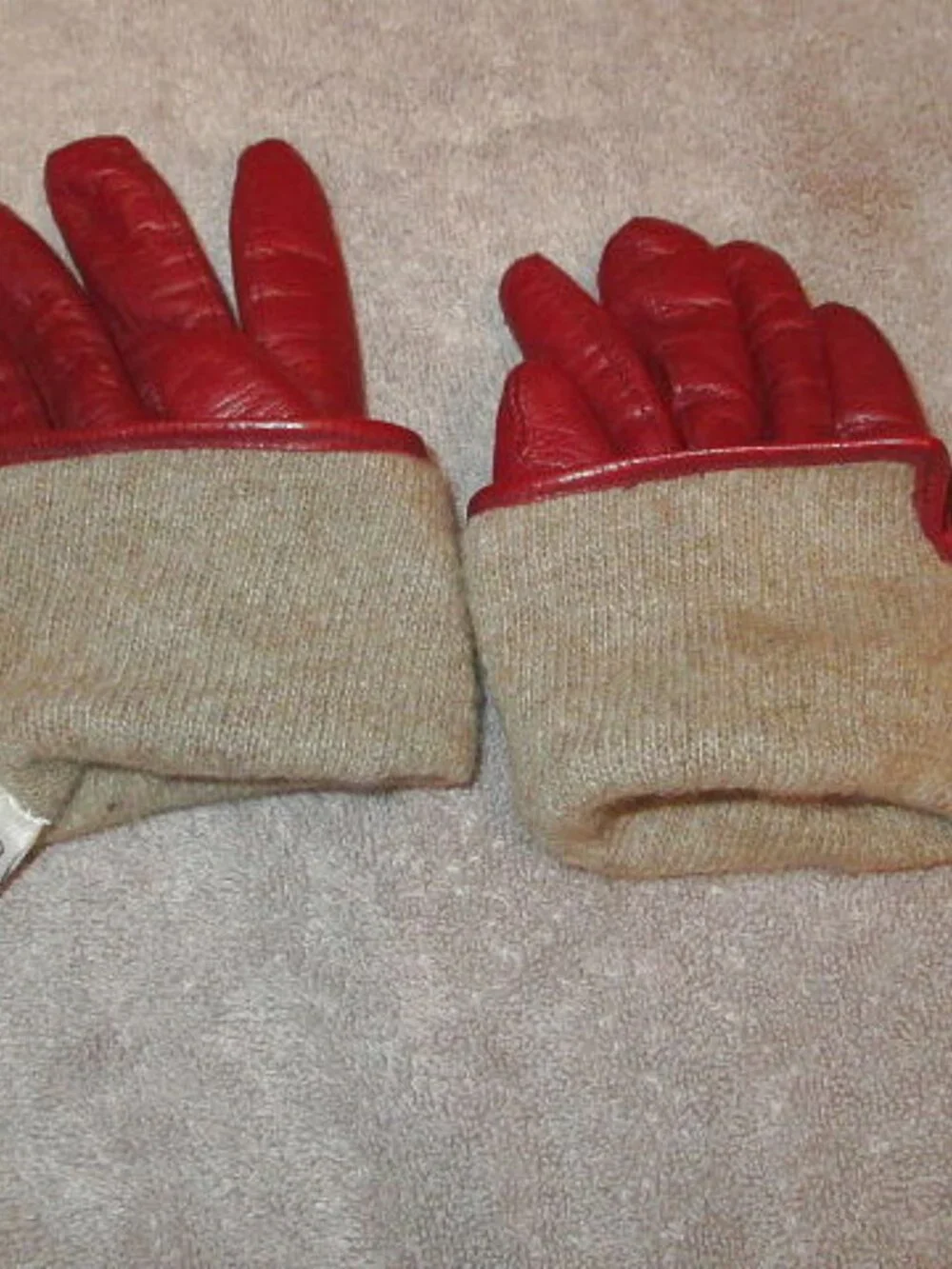 Vtg Coach Kidskin Leather Gloves Size 6 1/2 Cashmere Lined Driving Red 80s 90s